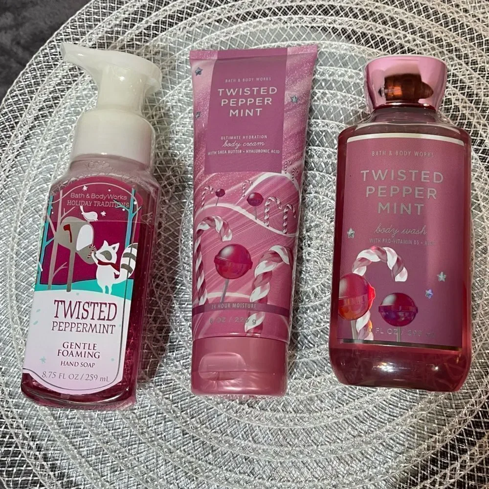 BBW Twisted Peppermint set of 3 NWT